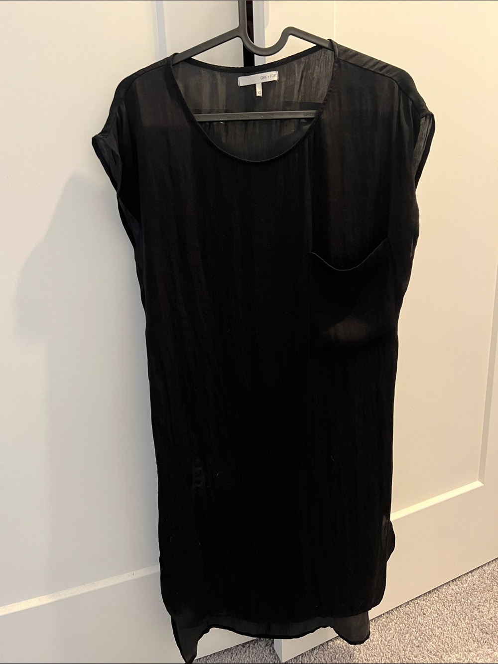 OAK + FORT Black Sheer Dress